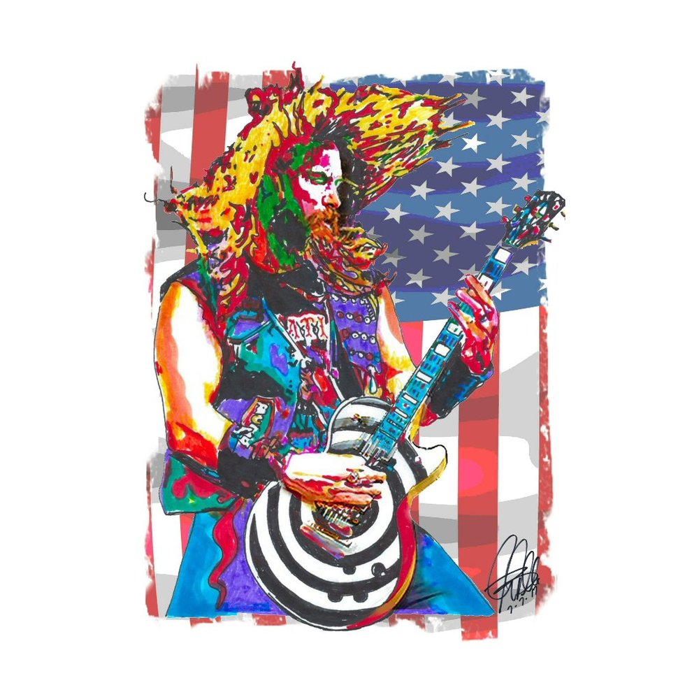 Zakk Wylde Black Label Society Guitar Hard Rock Music Poster Print Art 11x17